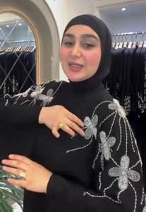 Ropa musulmana tradicional de mujer modesta elegante islámica, ropa de mano Premium, hermoso estilo Abaya de Dubái, accesorio incluido - Product Image 2