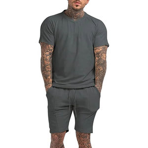Ensemble de jogging d'été en coton tie-dye avec logo personnalisé pour hommes, style décontracté, haute qualité, ensemble short et t-shirt 2 pièces 2026 - Product Image 6
