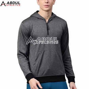 เสื้อฮู้ดแบบมีซิปของผู้ชายผ้านุ่มมีสไตล์สำหรับยิมและกิจกรรมกลางแจ้ง - Product Image 5