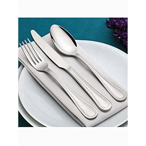 New Thick Long Half Hammered Handle Stainless Steel Royal Silver Plated Silverware Spoon Fork and Knife Cutlery Set - Product Image 4