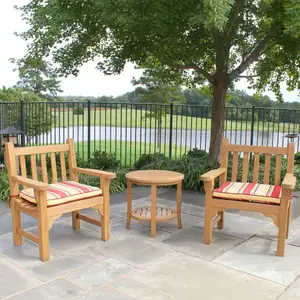Gartens tuhl und Tischset Möbel aus Teakholz Massivholz natürliche Farbe für Gartenmöbel und Hotel möbel