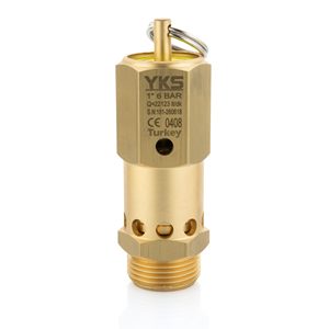 1" 6 <b>Bar</b> CE Certified Sealed Brass <b>Safety</b> Valve - Sealed Type Pressure Relief Valve - Brass Material - Product Image 1