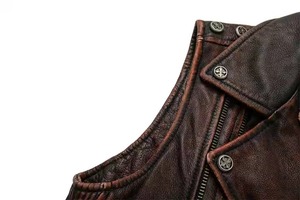 Nouveau design élégant Gilet de motard en cuir Gilet de moto pour hommes Gilet en cuir Offre Spéciale bonne qualité - Product Image 2