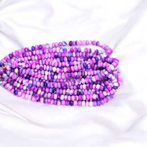 Wholesale Natural <b>Purple</b> Pink Opal Loose Gemstone Beads for Jewelry Making 7mm & 10mm Smooth Rondelle Strand Bulk Supply India - Product Image 2