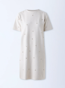 Faux Suede Diamante-Robe A-Line détaillée - Product Image 5