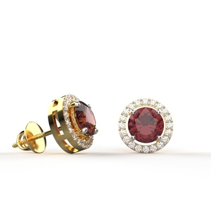 Avarta Jewellery 18K Oro amarillo Hallmarked Certified Diamond Ruby Stud Pendientes para niñas Mujeres - Product Image 2