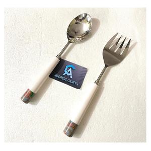 High Quality Stainless Steel <b>Salad</b> Server Set Resin Handle Kitchenware Resin Cutlery <b>Salad</b> <b>Spoon</b> Fork Set Tableware <b>Salad</b> Tools - Product Image 1