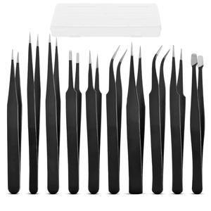 Juego de Pinzas para Pestañas de Acero Inoxidable Personalizables Más Vendidas, Punta Puntiaguda, Antiestáticas, Duraderas, Agarre Fino, Alta Calidad, Logotipo Personalizado - Product Image 1