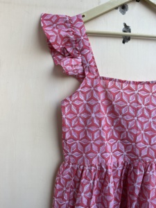 Women's Long Dress High-Waisted Floral-Print Short Sleeves V-Neck Dress <b>European</b> and American Style Fashion <b>Clothing</b> - Product Image 2