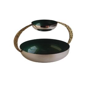 Bol à fruits artisanal de conception de luxe en métal en laiton de qualité supérieure émail fini décoration de fête de mariage bol en métal - Product Image 1