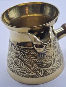 Cafetière turque en laiton avec poignée en bois, vaisselle, tasse à café, décoration de table pour la maison, la cuisine, le restaurant, l'hôtel, les fêtes, vente en gros - Product Image 2