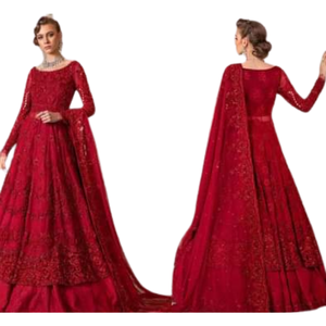 Heavy Embroidery Appliques Contrast Color Hand Work Women <b>Dresses</b> Pakistani Indian Style Long Maxi Duppata Three Piece <b>Dress</b> - Product Image 2