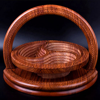 Panier à fruits secs en bois pliable sculpté à la main