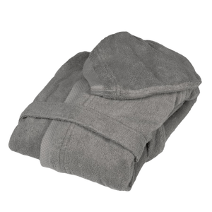 Peignoir unisexe 100% coton super moelleux respirant Logo personnalisé polaire corail gris uni pour hôtel de luxe Spa esthétique décontracté - Product Image 1