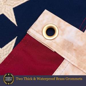 Drapeau Betsy Ross en coton 3x5 pieds, teinté à la cire, vintage, 13 étoiles, à suspendre, imperméable, robuste, pour extérieur, brodé, bannière des colonies - Product Image 4