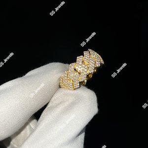 Anillo de Boda de Oro Sólido de 10K con Diamante VVS CVD de Corte Brillante, Estilo Cubano para Hombre, Unisex, Moderno, Cultivado en Laboratorio, Estilo Hip Hop - Product Image 6