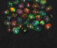 Opale éthiopienne noire, taille 12x15MM, multicolore, jeu sur le feu, opale, pierres précieuses en vrac, Cabochon ovale de qualité supérieure, opale éthiopienne noire
