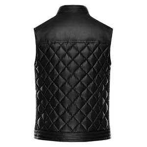 Gilet en laine d'hiver décontracté pour hommes, bouffant respirant, patchs brodés personnalisés, fermeture éclair, vêtements d'extérieur pour motards, vente en gros - Product Image 6