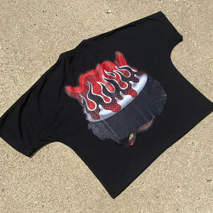 Camiseta corta cuadrada de gran tamaño para hombre de algodón de felpa francesa de 300g/m2 con logotipo personalizado y dobladillo crudo - Product Image 3