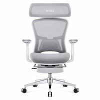 Chaise de bureau ergonomique à dossier haut en maille avec repose-pieds rétractable, inclinable à 170°, pivotante et durable, idéale pour hôpitaux, écoles et hôtels