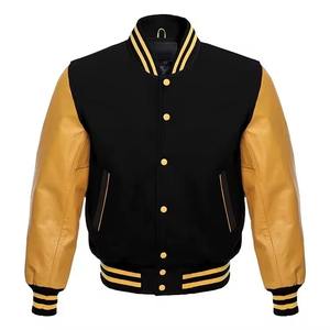 Veste universitaire en laine de qualité supérieure, design rétro classique avec manches en cuir pour hommes et femmes, personnalisable, vente en gros OEM/ODM disponible - Product Image 1