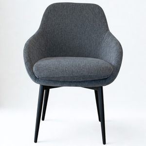 LOTUS Modern Luxury European Style <b>Dining</b> <b>Chair</b> Soft Foam Seat Black Metal Legs for Hotel - Product Image 1
