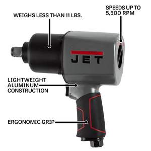 Clé à chocs électrique sans fil 3/4 pouce, sans balais, 5500 tr/min, 1500 Ft-lbs, source pneumatique 5500 tr/min - Product Image 4