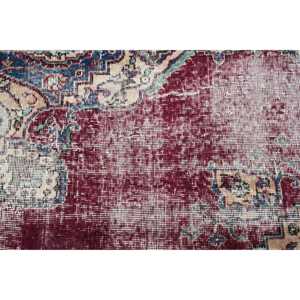 Tapis de 3,5 x 3,5 pieds, tapis turc vintage, tapis abstrait rouge - Product Image 5