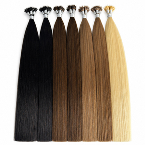 Nano <b>Bead</b> Straight Human Hair Extensions Remy Double Drawn Nano Ring Hair Natural Color Micro Loop Hair - Product Image 2