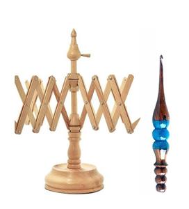 Yarn Large Ball Winder and Table Top Swift Knitting Umbrella Holder Hand Operated Winding Tools <b>Wool</b> Beechwood Swift - Product Image 1