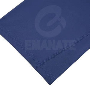 Shorts de compression en toile bleue à motif uni de style urbain avec tissu en spandex/nylon respirant et taille élastique pour hommes - Product Image 5