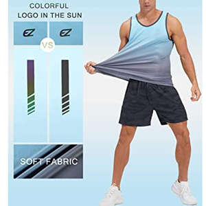 Sublimación transpirable Nuevos hombres Verano Casual Poliéster Spandex Gimnasio Deporte Camiseta sin mangas - Product Image 4