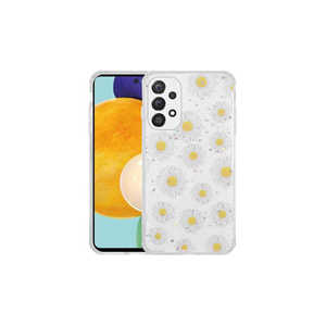 Funda de Silicona de Lujo con Diseño de Margaritas Brillantes para Samsung Galaxy A33 5G, Estilo Diamante con Anillo, Inspirada en el Diseño INS - Product Image 1