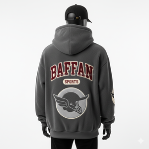 Sudadera con capucha de peso pesado para hombre 370 GSM Polar Fleece Fabric Oversized Fit bordado Chenille Logo Custom Warm Basics Hoodie - Product Image 2