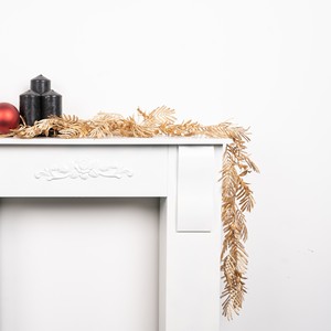 Guirnalda Navideña de Lujo con Hojas Verdes Brillantes, Coronas y Guirnaldas de Material Sintético, Decoración para Colgar en la Pared Interior - Product Image 4