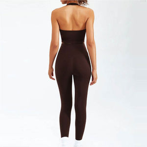 Conjunto de Yoga Duradero para Mujer, Tallas Grandes, Spandex/Poliéster, Secado Rápido, Logotipo Frontal, Alta Calidad, 2 Piezas, para Gimnasio y Fitness - Product Image 3