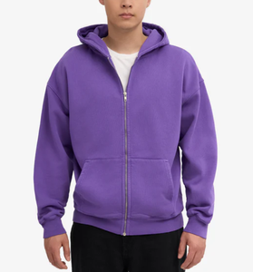 Vente en gros de sweat à capuche personnalisé 100% coton 380 GSM en molleton lourd avec fermeture éclair pour hommes, logo surdimensionné, option multicolore du Bangladesh - Product Image 5