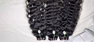Extensiones de cabello humano Remy virgen de un solo donante sin procesar de templo indio crudo Premium en recto - Product Image 5