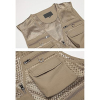 Gilet utilitaire multi-poches coupe-vent en maille légère pour la pêche, la photographie, la randonnée, l'aventure, les voyages, la chasse et le travail en extérieur