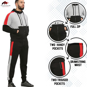 Survêtement d'hiver pour homme en molleton 100% coton personnalisable, confortable, à motif uni, avec capuche, respirant, séchage rapide, léger, OEM - Product Image 6