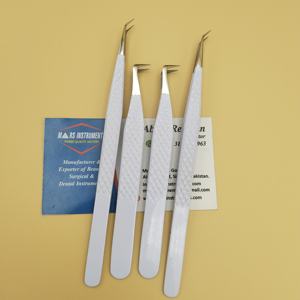 Pinzas de extensión de pestañas con logotipo personalizado individual al por mayor pinzas de agarre de pestañas de volumen sostenible negras de acero inoxidable - Product Image 6