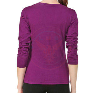 Camisetas de Manga Larga para Mujer, Casuales, 100% Algodón, Tejido de Felpa Ecológico, Cómodas para Usar en la Calle, Venta Directa de Fábrica - Product Image 3