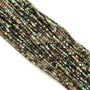 Perles de pierre de turquoise africaine naturelle 2mm véritables perles de turquoise à micro facettes en vrac pour la fabrication de bijoux prix de gros 13" - Product Image 4