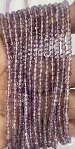 Cuentas Redondas Facetadas de Amatista Rosa Natural de 4 mm, Tamaño 14 Pulgadas, Cuentas de Piedras Preciosas de Cuarzo, Cuentas Sueltas - Product Image 5