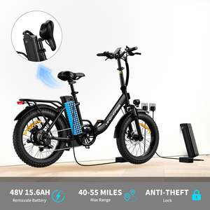 Trottinette électrique Windhorse W4B - Autonomie de 70 miles, vitesse de 20 mph, moteur de 720 W, batterie 48 V/15,6 Ah - Product Image 6