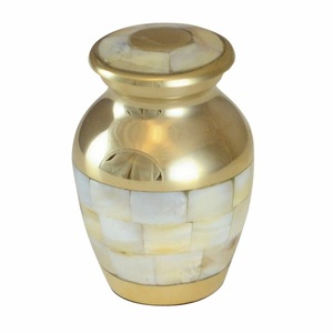Handmade Metal & Mother Pearl American Style Funeral Cremation Urns High Quality <b>Keepsake</b> Customizable Size Wholesale - Product Image 4