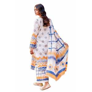 Conjunto de Traje Jacquard Azul de 3 Piezas Sin Coser para Mujer - Product Image 5