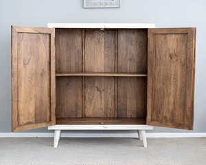 Woods <b>Sideboard</b> Hand Carved Mango Wood In White Distress Featuring Elegant Design Durable Construction - Product Image 5