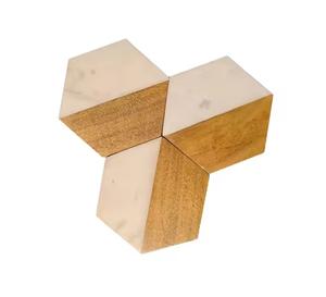 Sous-verres en bois et résine personnalisés, élégants et écologiques, décoration de table, ensemble classique de 5 mm, couleur et logo personnalisés, chaud/froid - Product Image 5