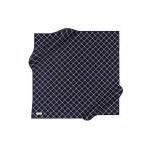 Écharpe carrée en soie bleu marine avec motif géométrique, impression numérique de luxe pour toutes les saisons - Product Image 3